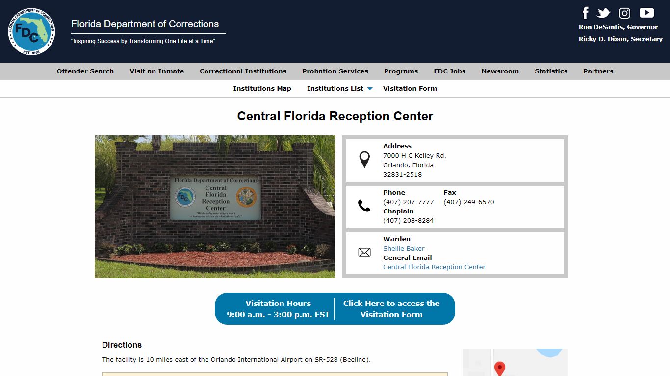 Central Florida Reception Center -- Florida Department of ...