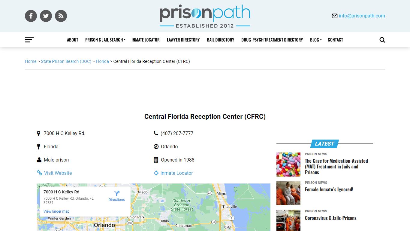 Central Florida Reception Center (CFRC) - Prison Inmate ...